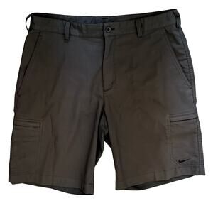 Nike Golf Shorts M Black Dri-Fit Zip Front Belt Loops Zip Pockets Slash Mens 32
